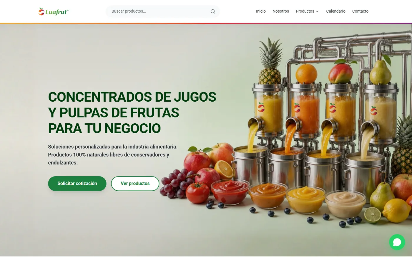 Luafrut · Sitio web industrial