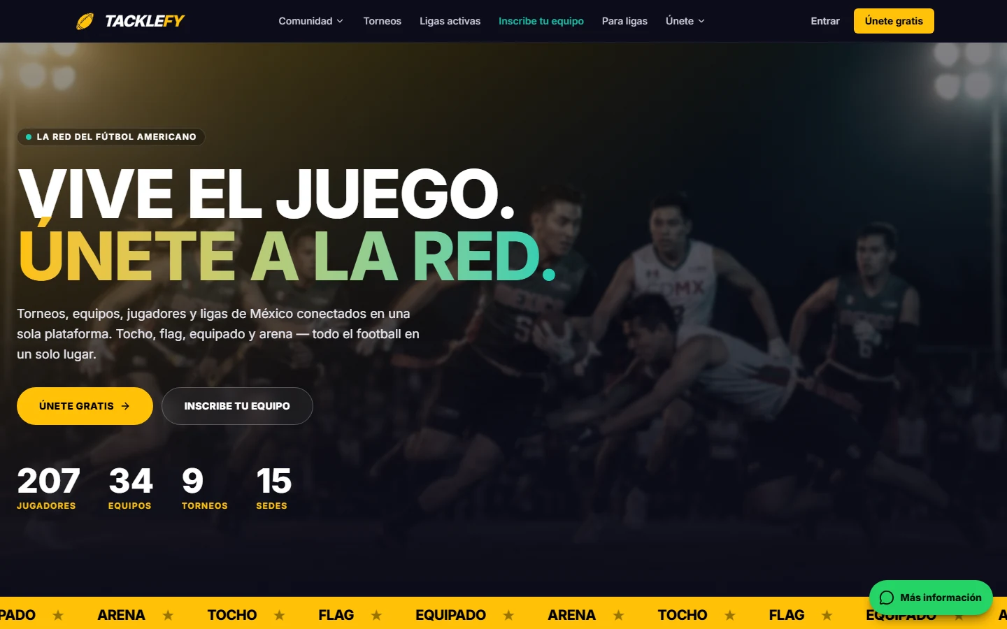 Sitio web, sistema y app · Tacklefy