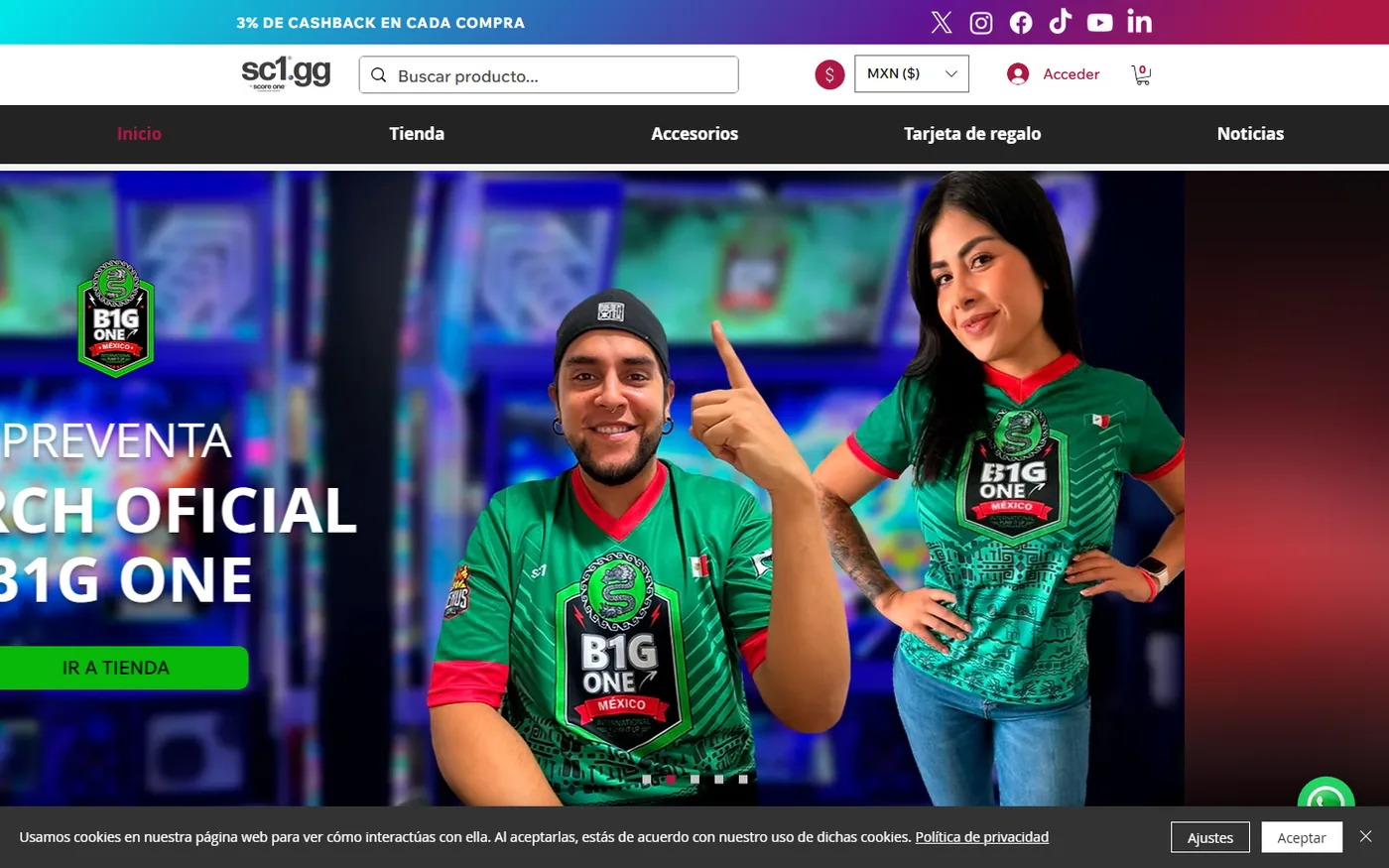 Sitio web · Score One