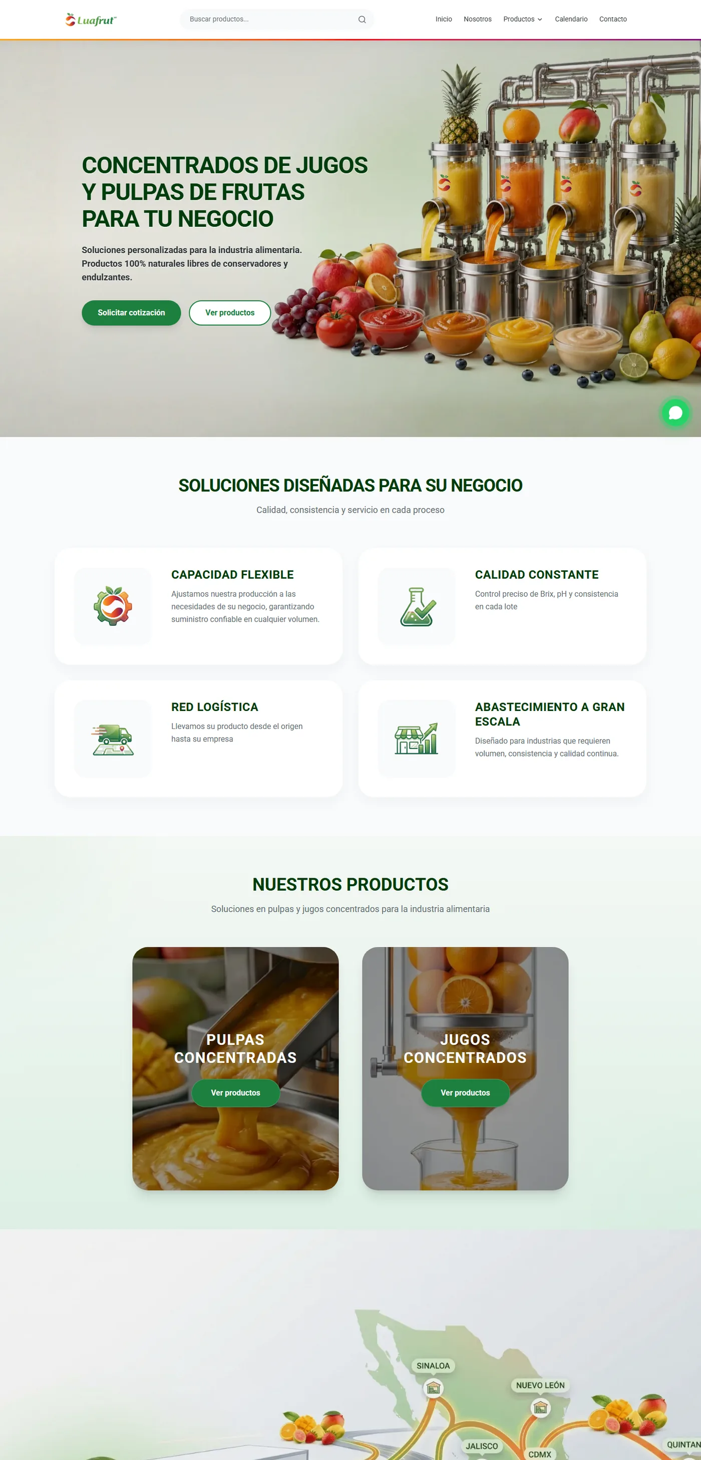 Luafrut · Sitio web industrial