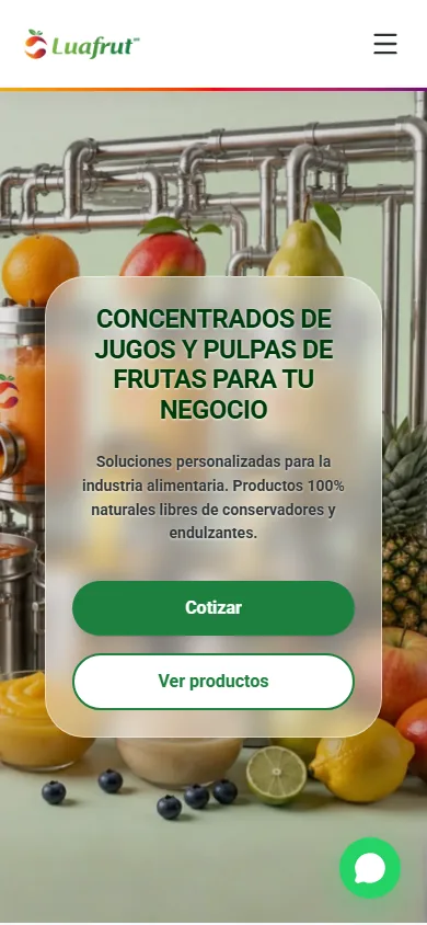 Luafrut · Sitio web industrial